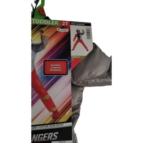 Dino Fury Red Power Rangers 2 Piece Toddler Costume 2T Disguise Cosplay - Picture 5 of 5